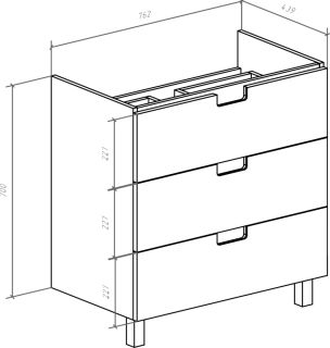 Тумба под раковину Bellezza Пегас 80см черный 00000007787
